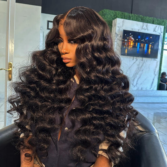 Malaysian Virgin Hair Loose Curly wig HD Closure Wig And Frontal Wig on sale